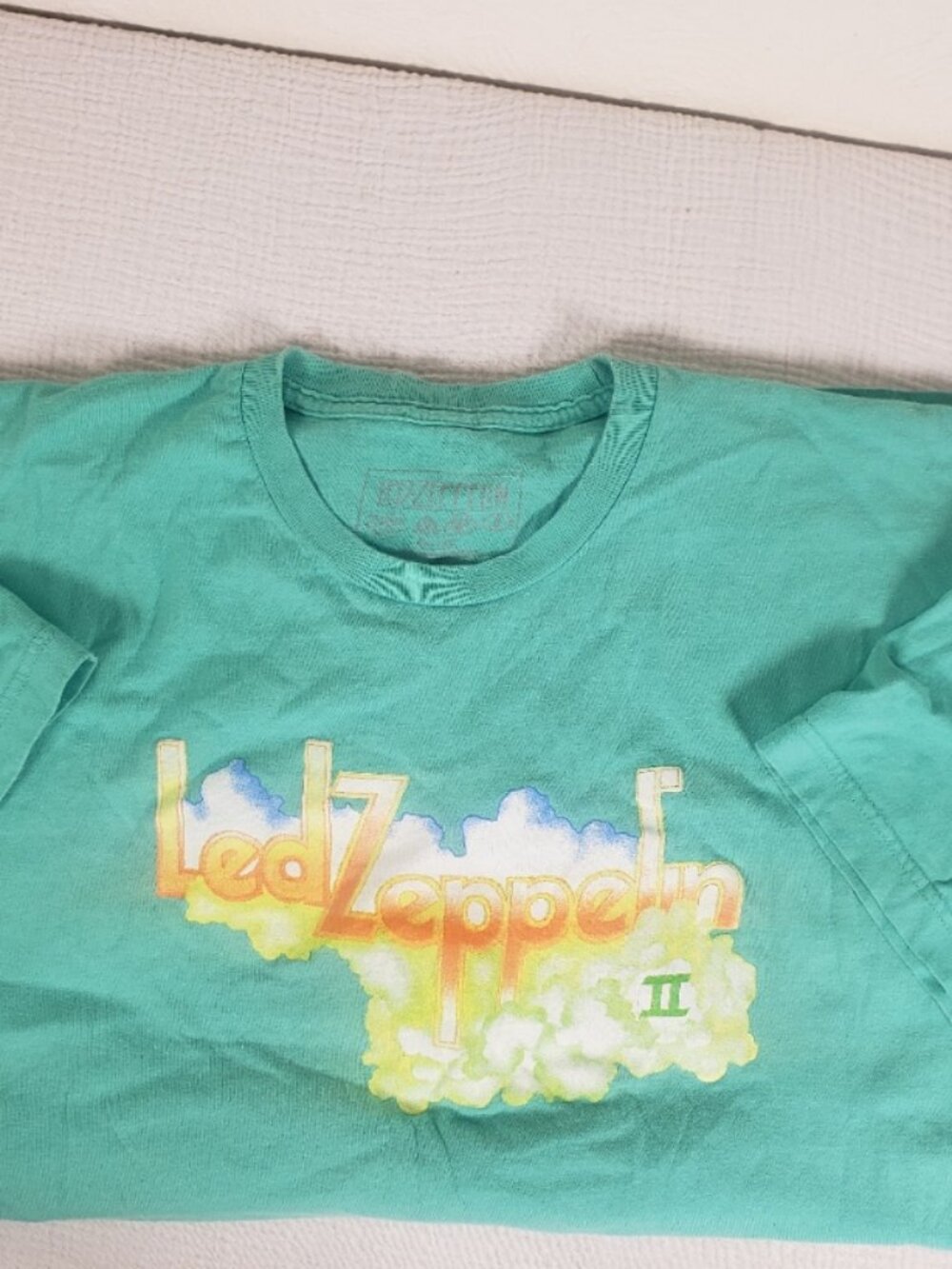 Led Zeppelin II Band Tee Green Graphic Shirt Adult 2XL